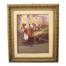 Italian painting popular scene from 20th century