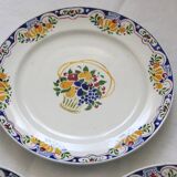 Set of 4 Boch dessert plates, Fructidor service, vintage