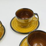 Set of four vintage Boch Palma cups and saucers.