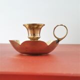 Golden brass candle holder