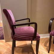 4 fauteuils bridge recouverts d'un tissu Pierre Frey