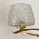 Double wall light in gold-tone metal and bubbled glass, Italian design from the 1960s