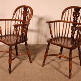 Pair of English Windsor Armchairs