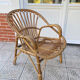 Vintage shell rattan armchair