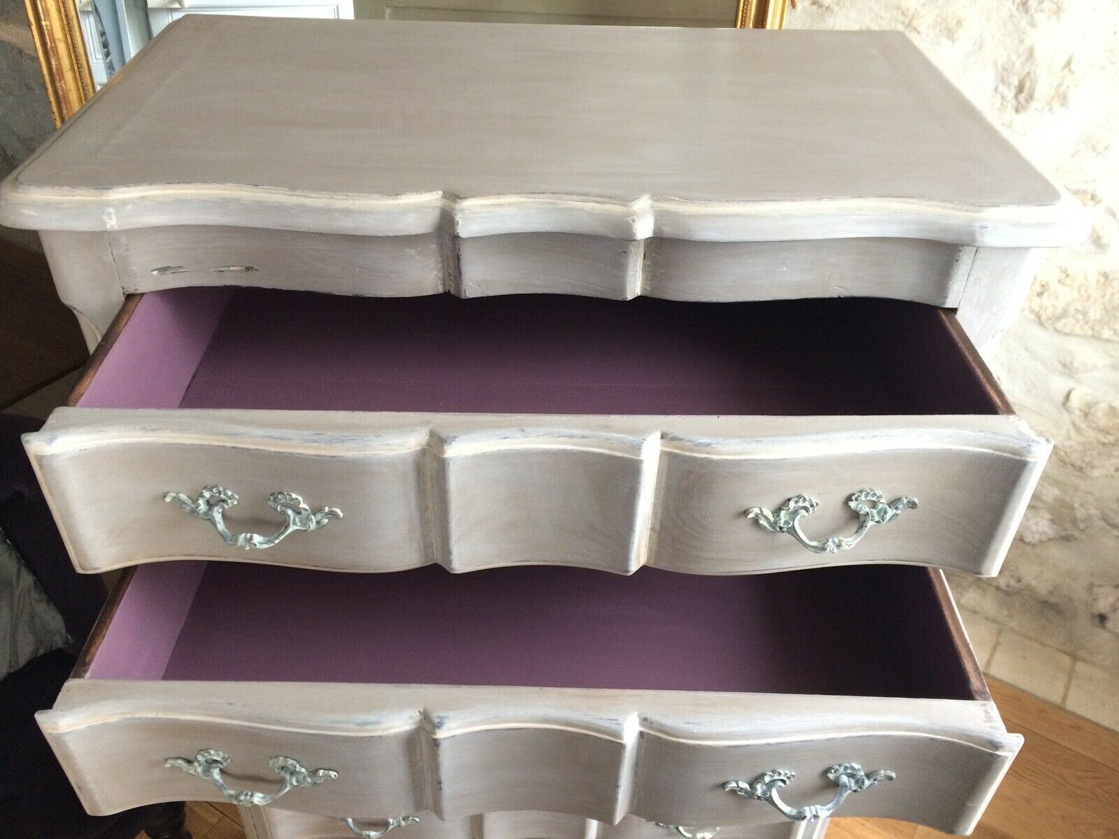 Semainier arbalète de style Louis XV sept tiroirs