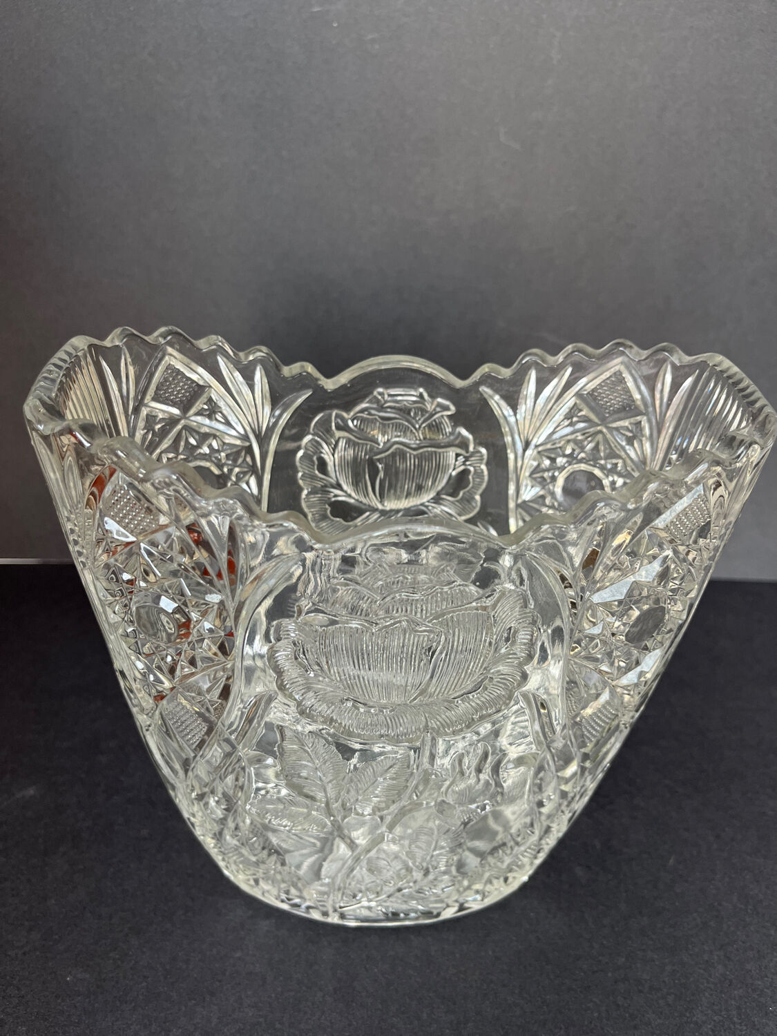 Vintage molded glass vase