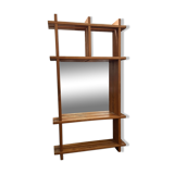 Mirror shelf in blond pine 80s