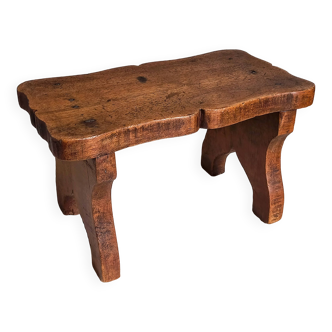 Old solid wood footrest stool