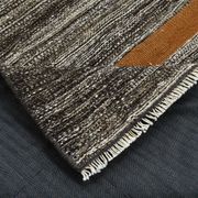 2x9 Brown Cream Striped Kilim Runner Rug, Kitchen Runner Rug, 69x272Cm