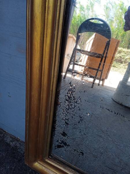 Louis Philippe mirror in gilded wood, 19th century - 88 cm