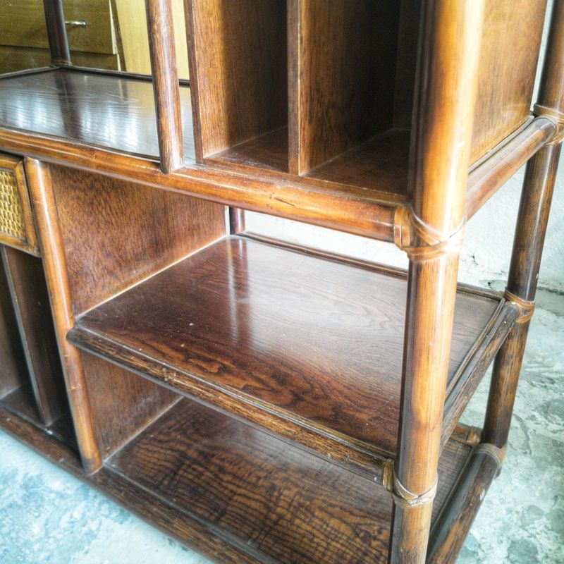 Hifi furniture in wood and rattan
