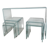 Console glass Akante and nesting side tables