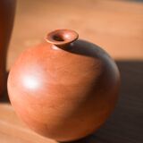 Pair of 1980s-90s Terracotta Vases – Minimalist Organic Shapes