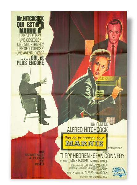 Original old vintage film poster 1964 no spring for marnie alfred hitchcock
