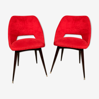 Pair of red mimpy chair vingage year 50 60
