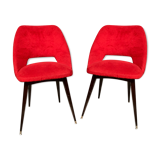 Pair of red mimpy chair vingage year 50 60