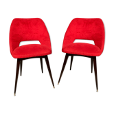 Pair of red mimpy chair vingage year 50 60