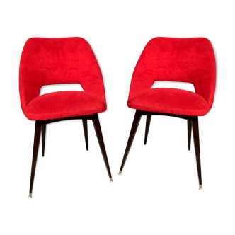 Pair of red mimpy chair vingage year 50 60