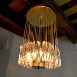 Venini ceiling lamp, cut glass, Italy, 1970