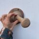 Coat hook sandstone wall light