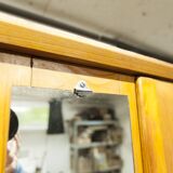 1950s Parisian wardrobe with mirror, 135 x 19 cm