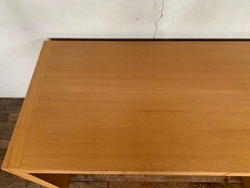 Vintage Modernist design desk with 3 drawers in Light Oak