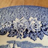 6 blue plates made in england