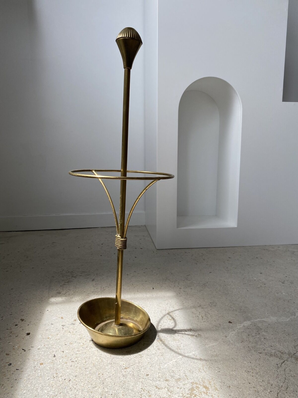 Vintage golden brass umbrella holder