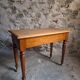 Vintage beech desk with a linoleum top and drawer.