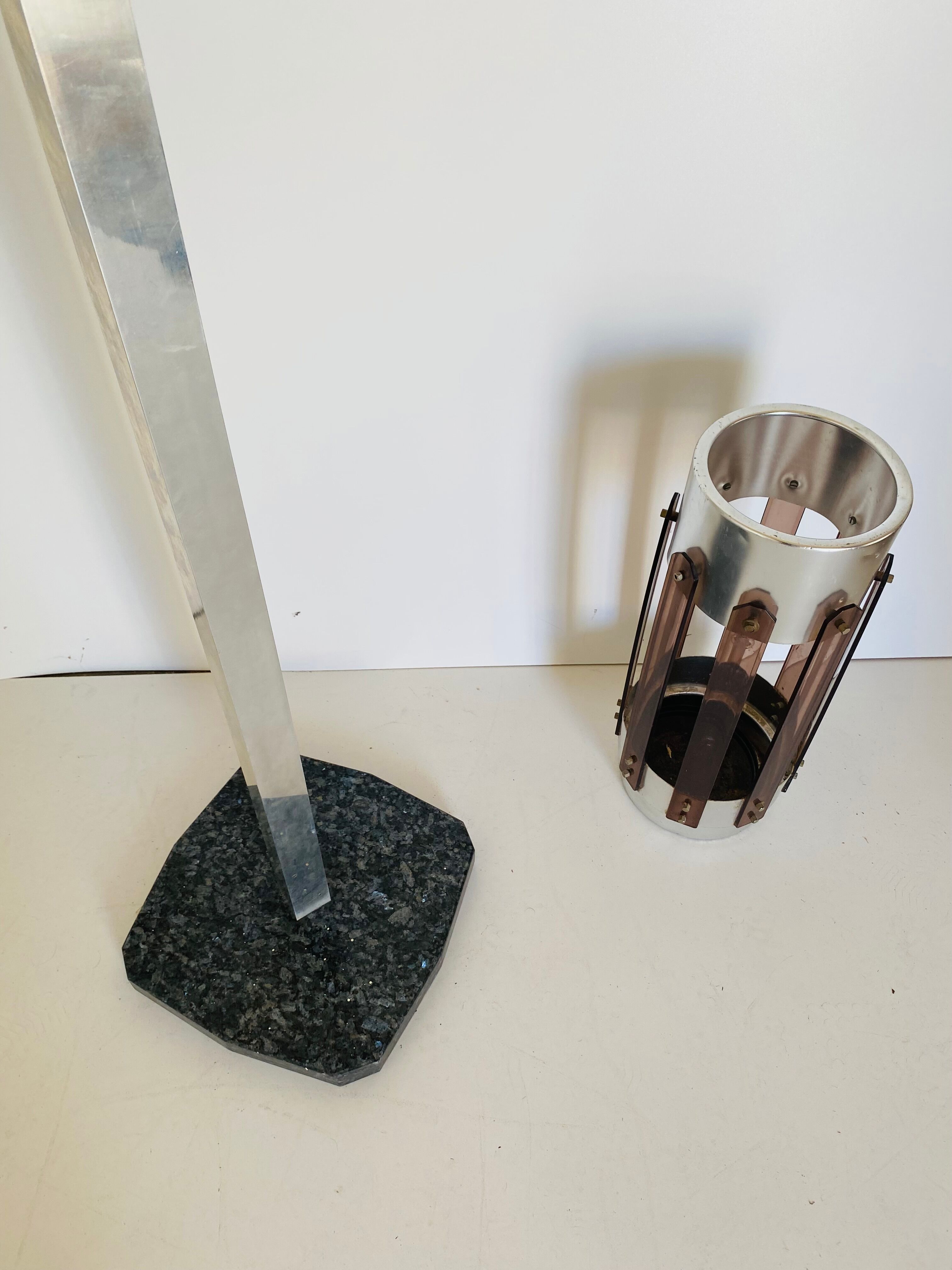 1970s vintage chrome coat and umbrella racks, set of two