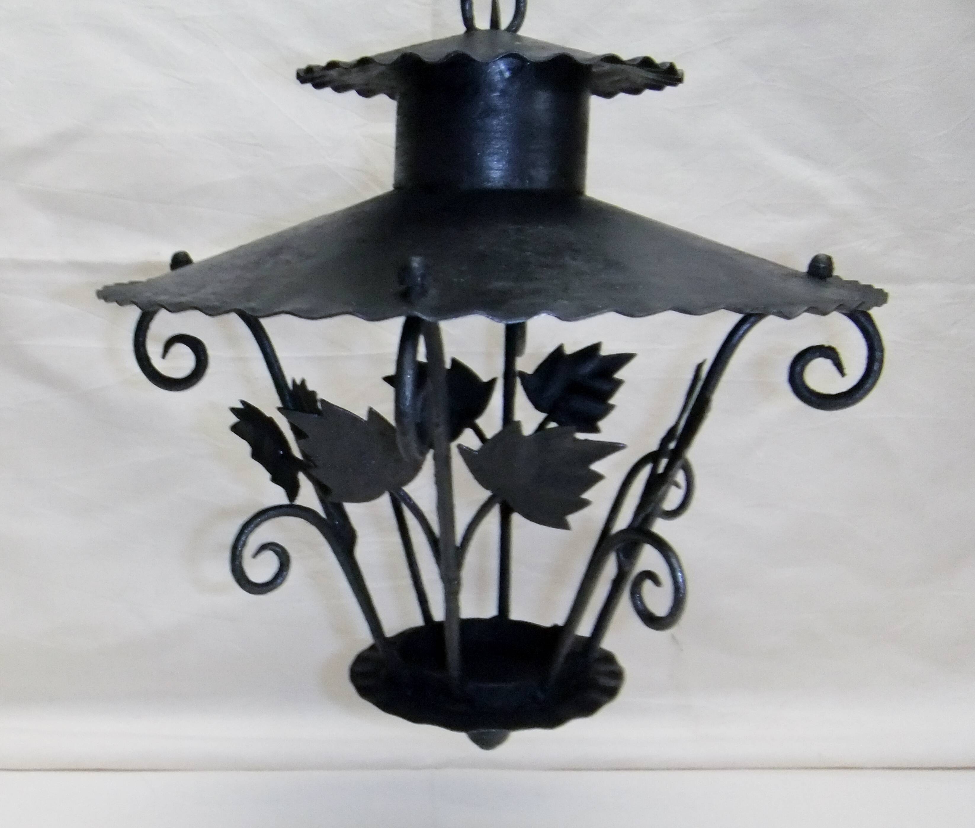 Vintage wrought iron pendant light