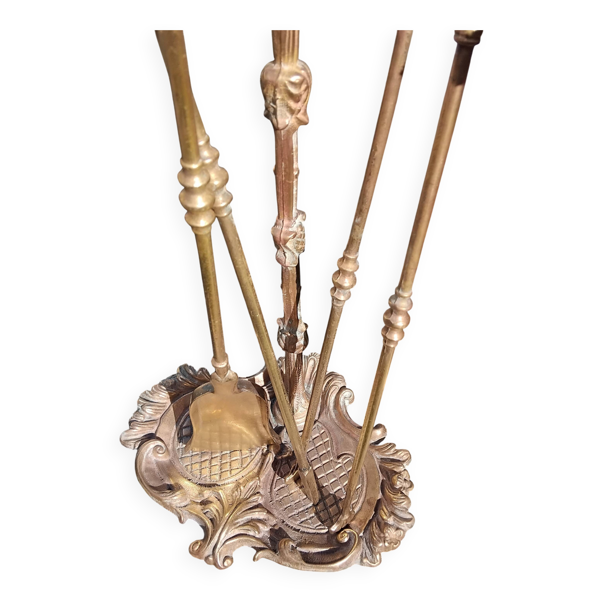 Brass fireplace set