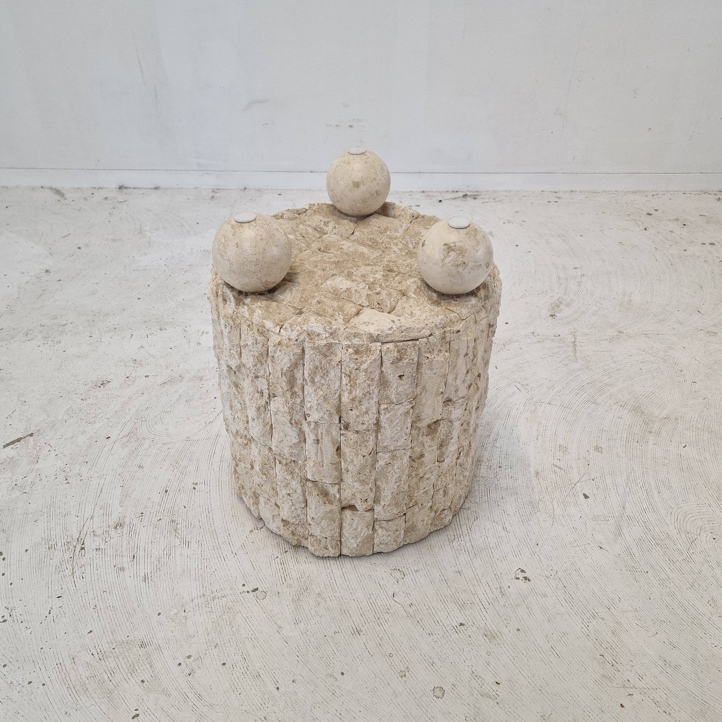 Magnussen Ponte Mactan Stone Coffee or Fossil Stone Table, 1980s