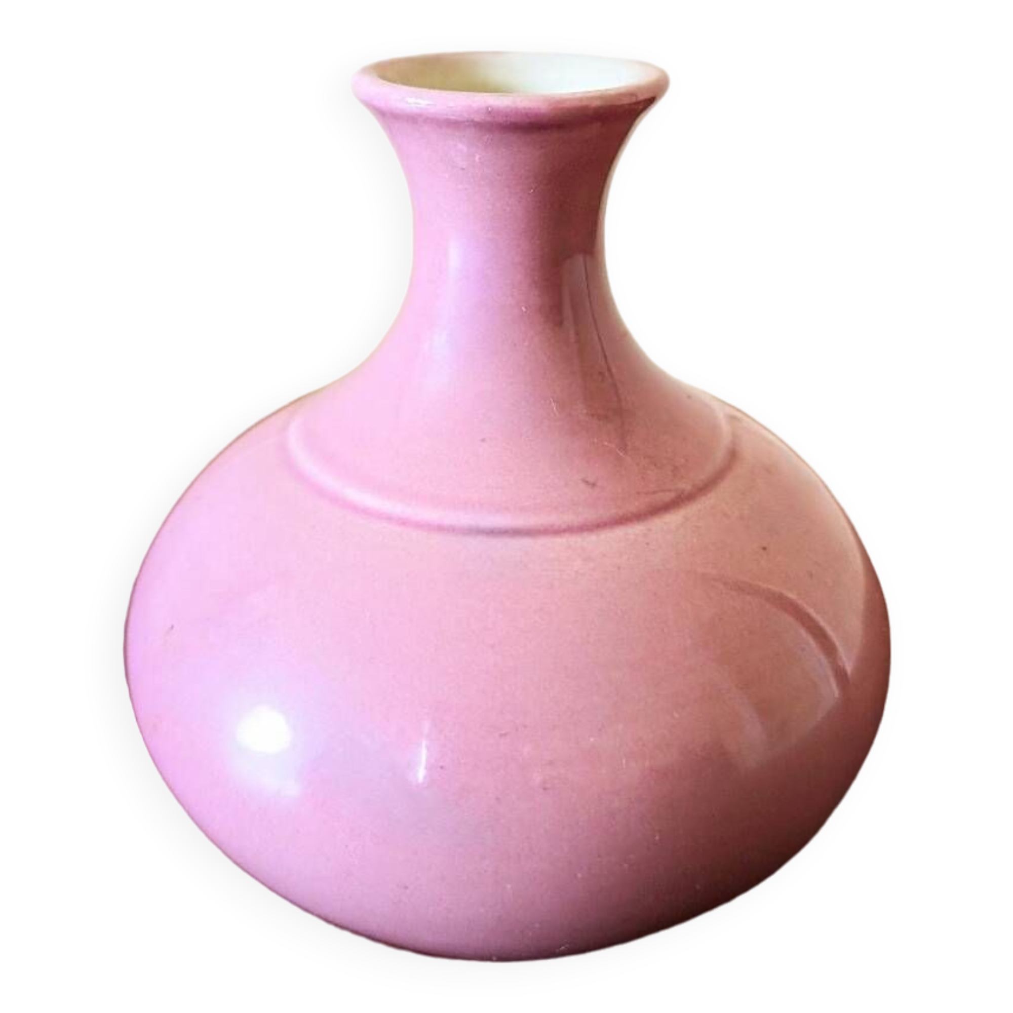 Pink ceramic ball vase