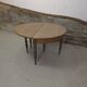 Half-moon extendable oak table for 2 to 8 people.
