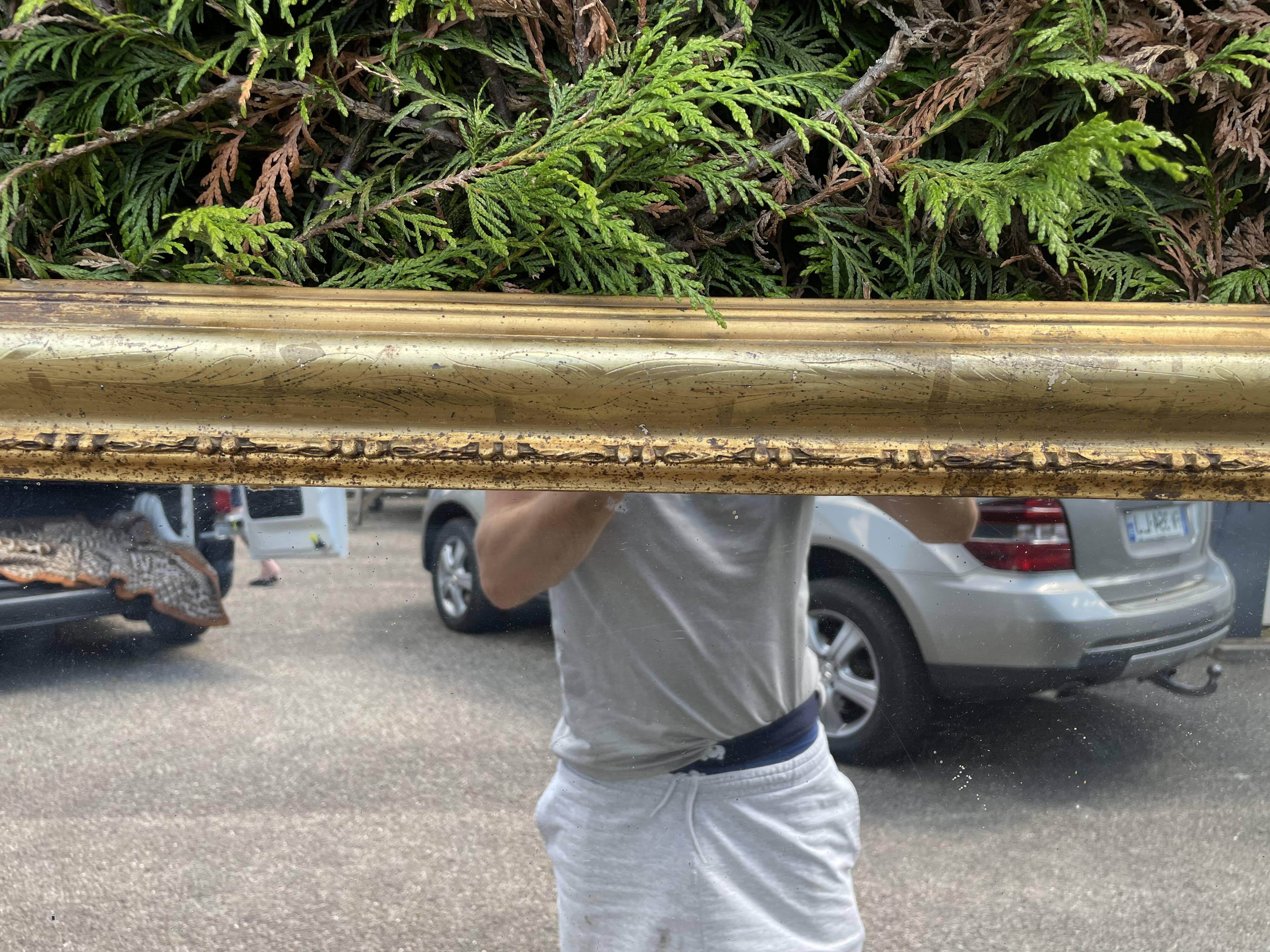 Louis Philippe period mirror with 19th gold leaf