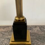Empire style column lamp in bronze, opaline and marble
