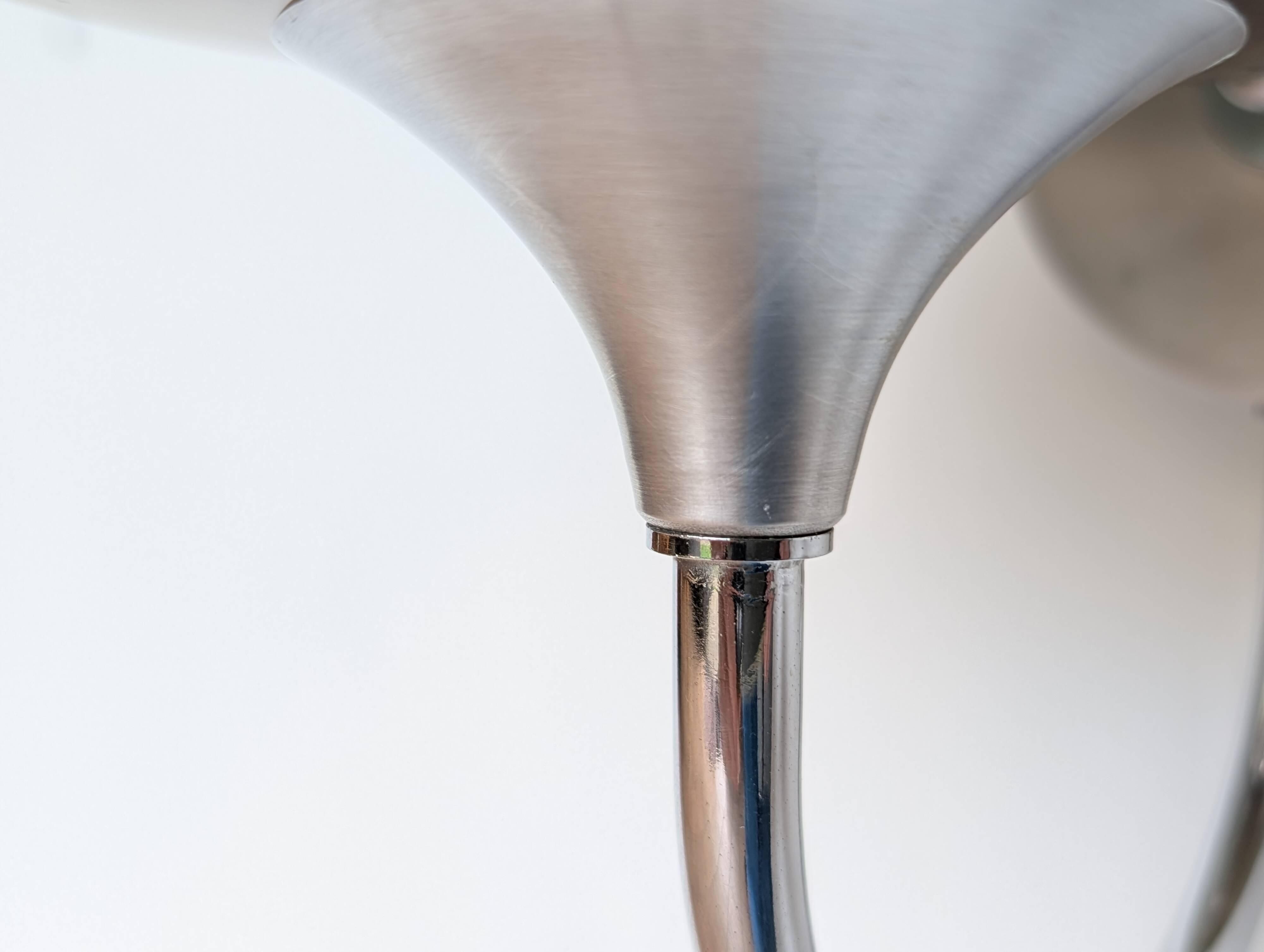 Pair of chrome and glass wall lights