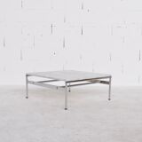 Table basse years 70' marble and chromium acier