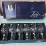 6 crystal stem glasses