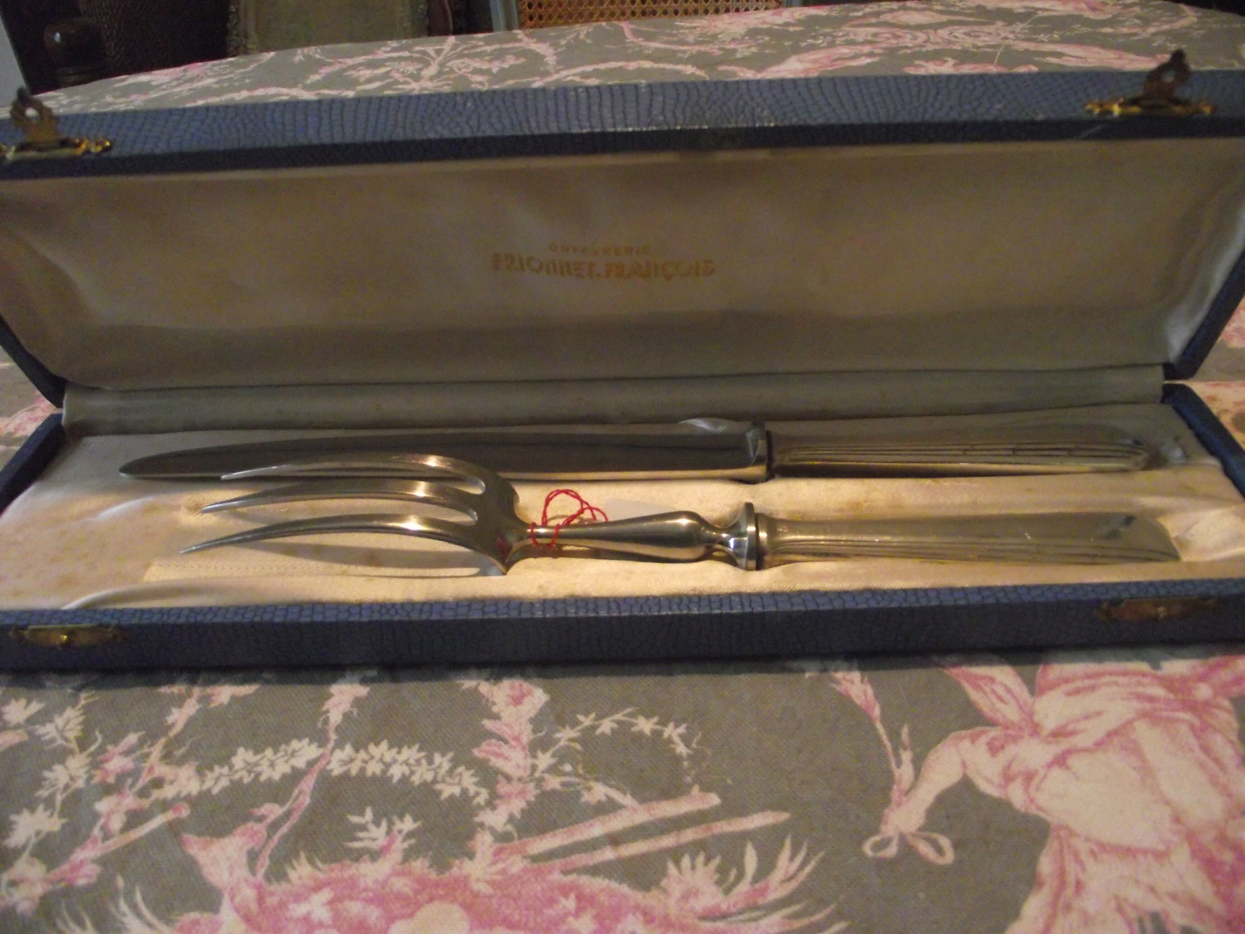 Covered silver metal silver cutting service silver silversmith F Frionnet art deco era.