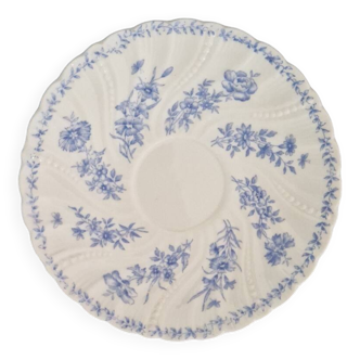 Assiette pain soucoupe coupelle porcelaine sarreguemines fleurs bleu