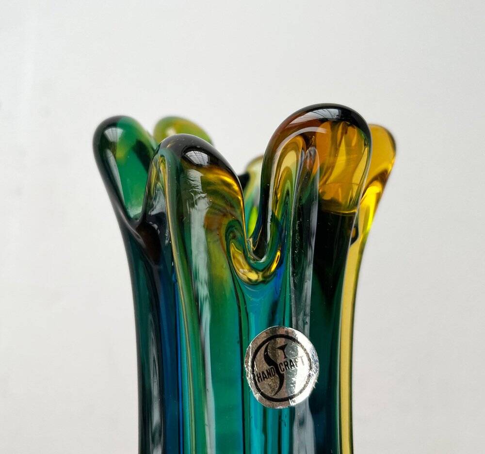 Italian Sommerso vase in Murano glass attributed to Flavio Poli for Seguso, 1970s.