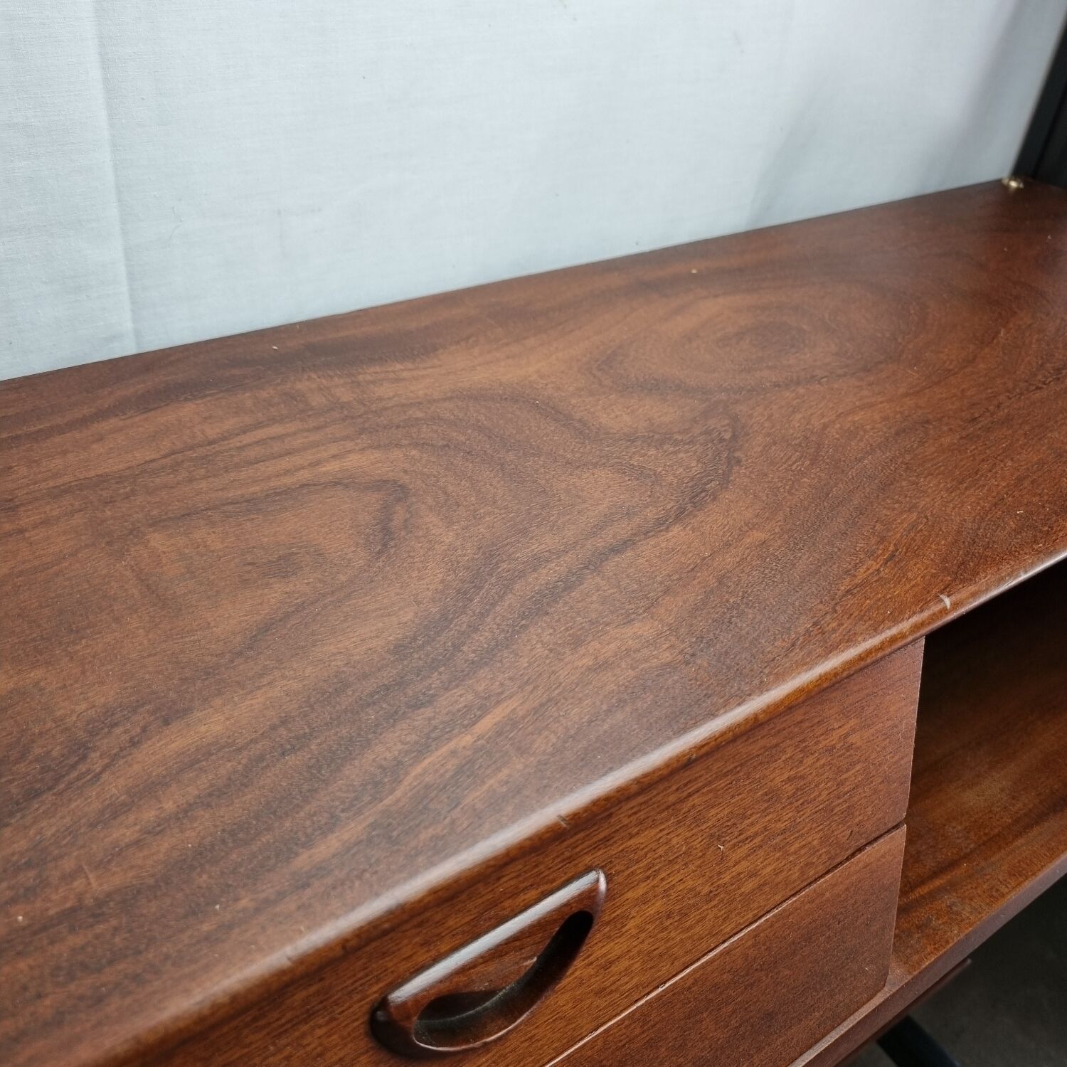 Mid-Century Modern Free Standing Teak Wall Unit by Louis van Teeffelen for WéBé