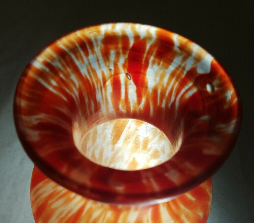 Old glass paste vase h 22.5 cm vintage, decoration, collection