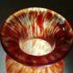 Old glass paste vase h 22.5 cm vintage, decoration, collection
