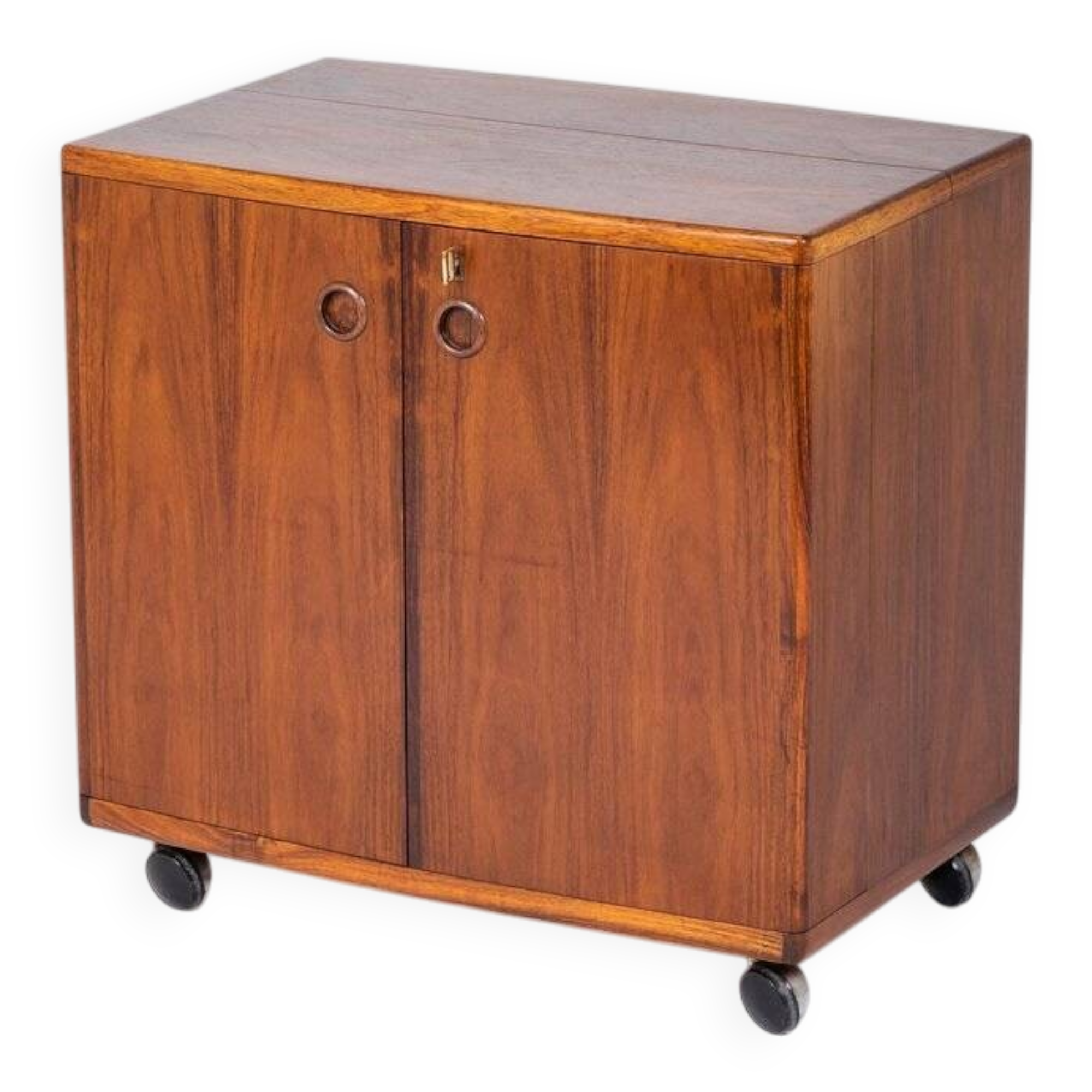 CFC Silkeborg Rolling Bar Cabinet in Rosewood