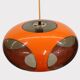 Massive Belgium Space Age UFO Lamp, Orange Mid-Century Modern Lighting