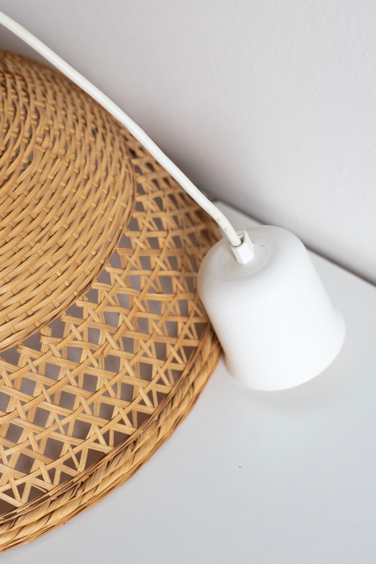 Vintage rattan wicker pendant lamp