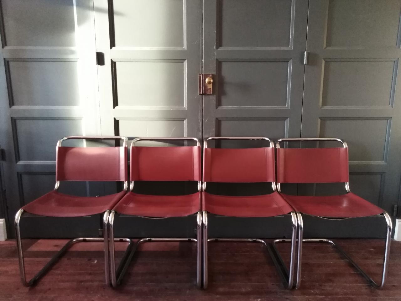 4 Marcel Breuer design chairs, model B33